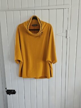 Mustard Yellow Cowl Neck Sweater By Crearion